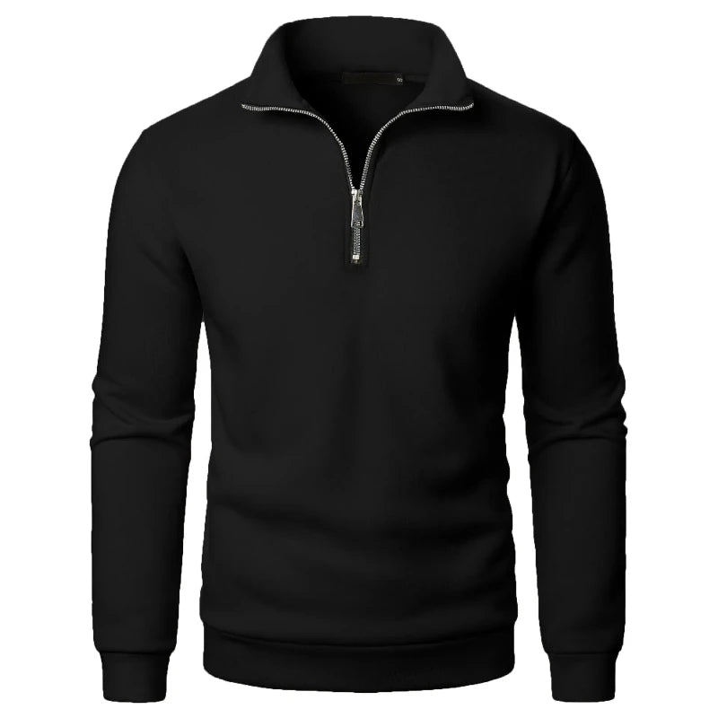 Men’s High Neck Half Zipper Sweatshirt
