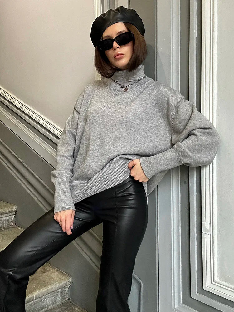Oversized Turtleneck Sweater for Women