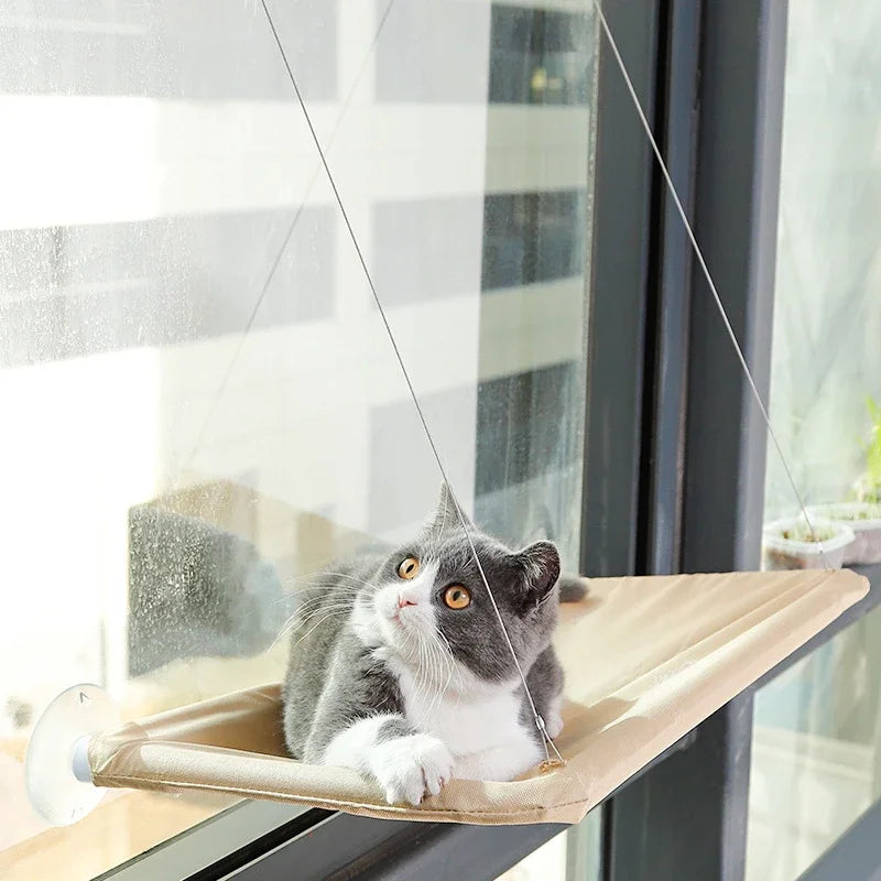 Heavy-Duty Window Cat Hammock | 20KG Capacity Sunlit Hanging Bed