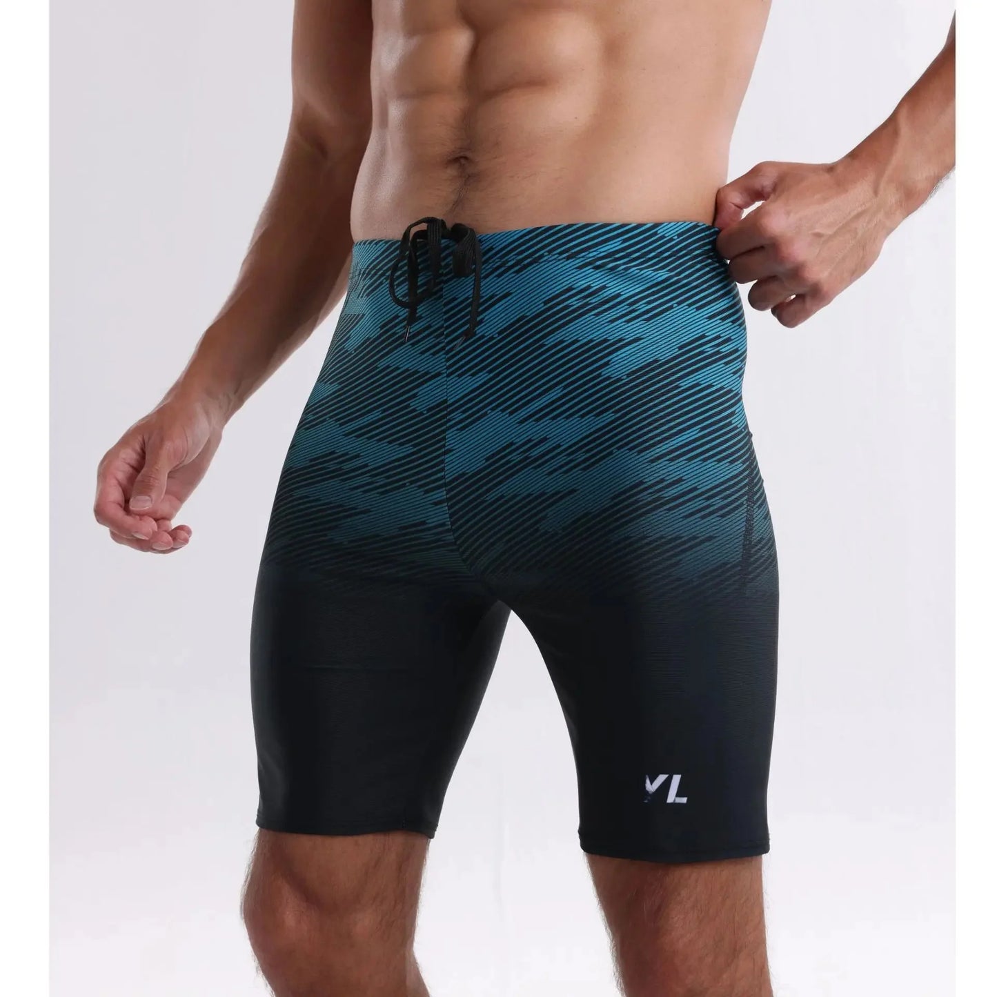 Men’s Quick-Dry Flat Angle Swim Shorts for Surfing and Swimming