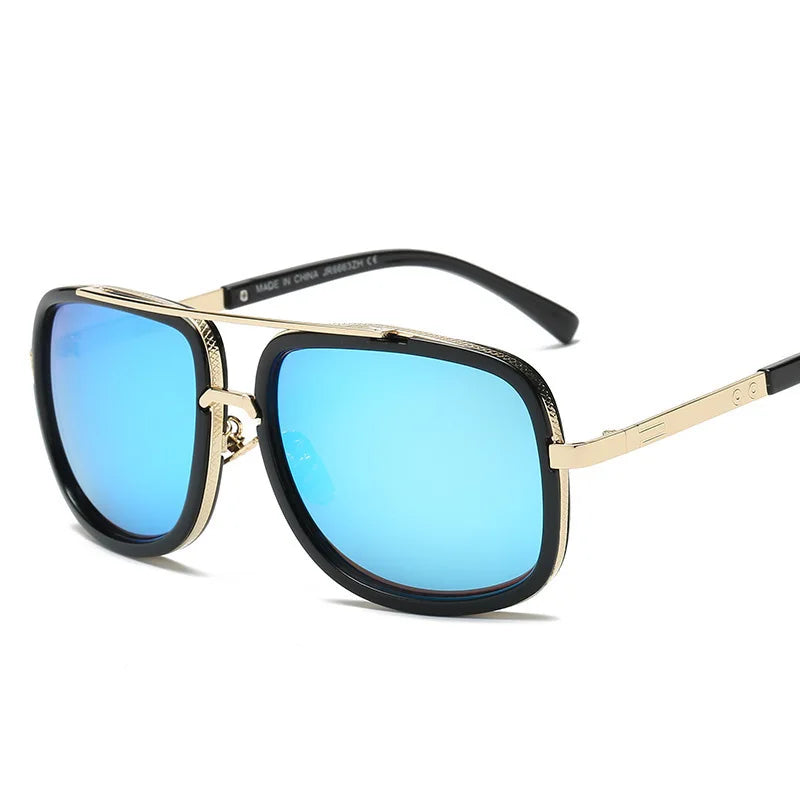 Men’s Vintage Pilot Sunglasses UV400 Gradient Brown Driving Glasses