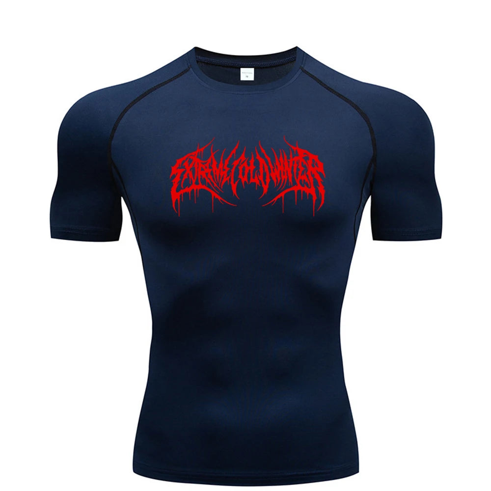 Men’s Summer Compression Short Sleeve Fitness T-Shirt – Quick-Dry Gym Top