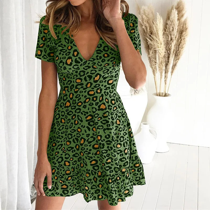 Casual Summer Lotus Leaf Edge Dress