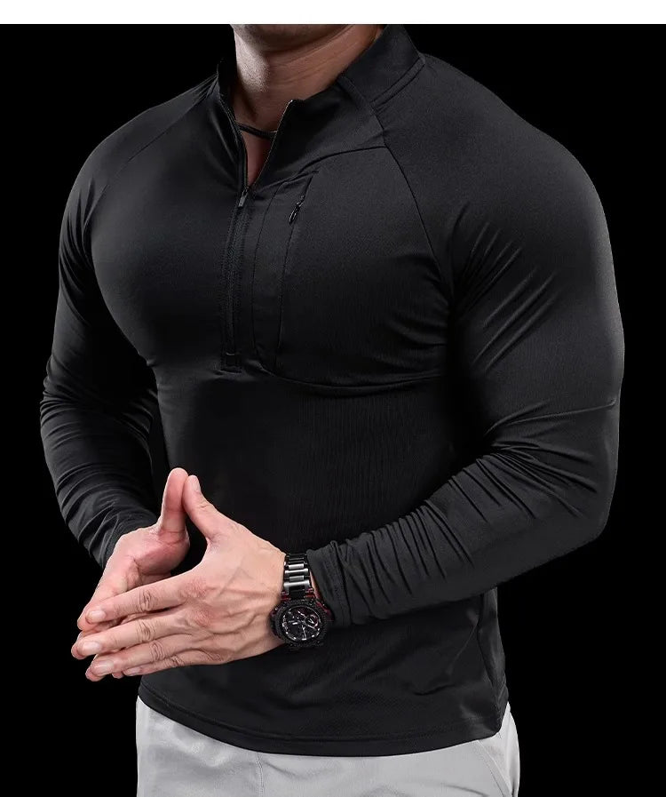 Men's Quick-Dry Long-Sleeve Gym T-Shirt