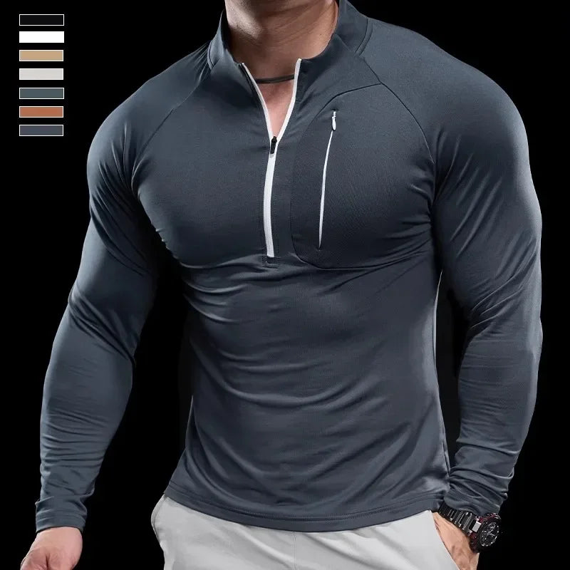 Men's Quick-Dry Long-Sleeve Gym T-Shirt