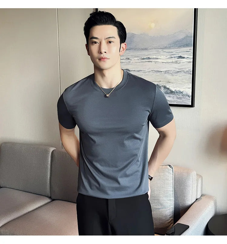 Men's Summer Ice Silk Cotton T-Shirt