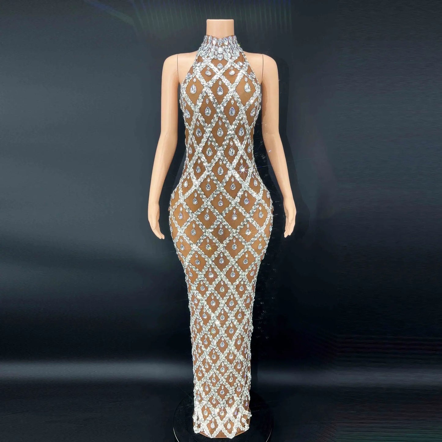 Sparkly Silver Rhinestone Prom & Evening Gown – Luxe Edition