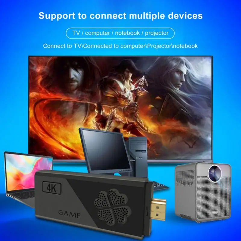 Upgraded M8II 4K Game Console - 10000+ Games, 32GB/64GB, 2 Wireless Controllers