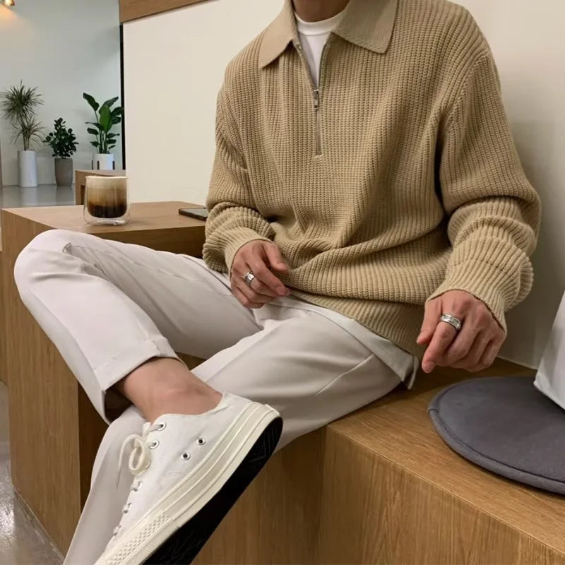 Men Korean Fashion Knitwear - Casual Pullover Sweater