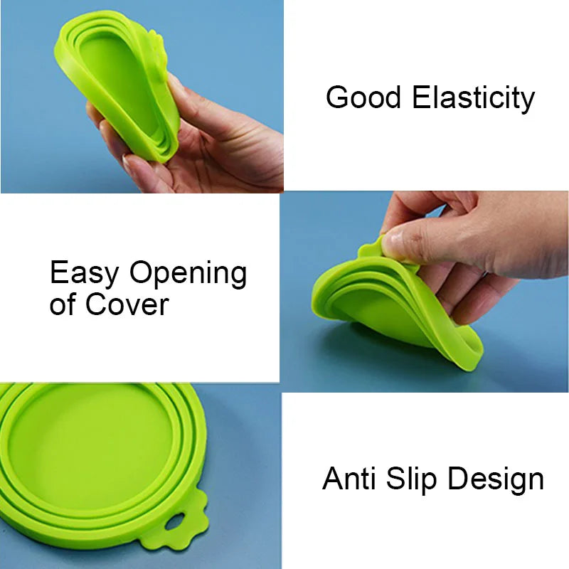 Reusable Pet Food Can Cover and Spoon Set for Dogs and Cats