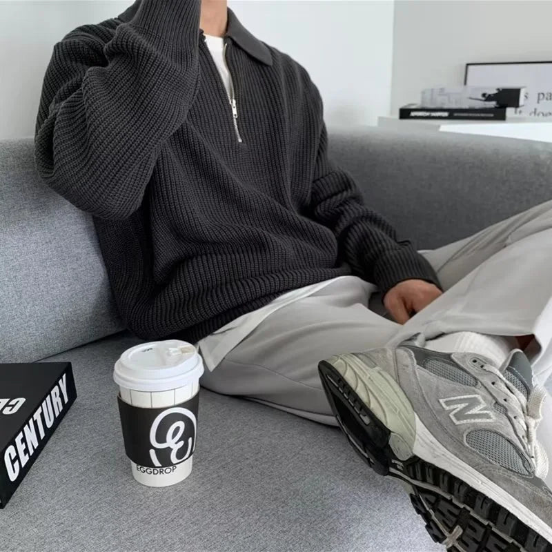 Men Korean Fashion Knitwear - Casual Pullover Sweater