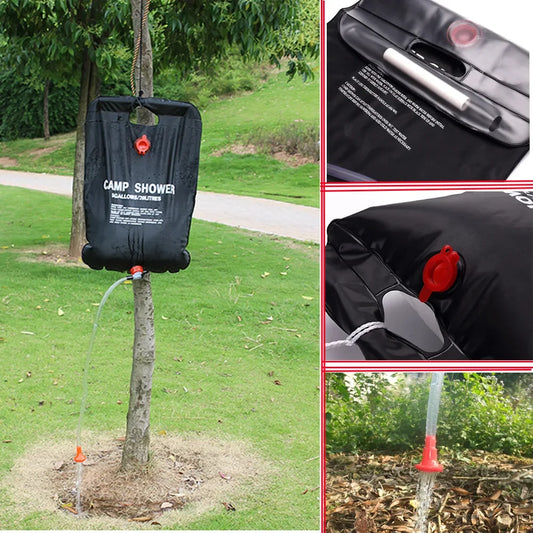 20L Solar Heated Camping Shower Bag for Outdoor Hiking and Travel