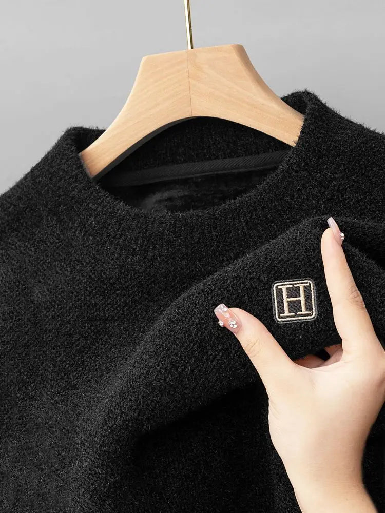 Winter Men's Warm Fleece Sweater O-Neck