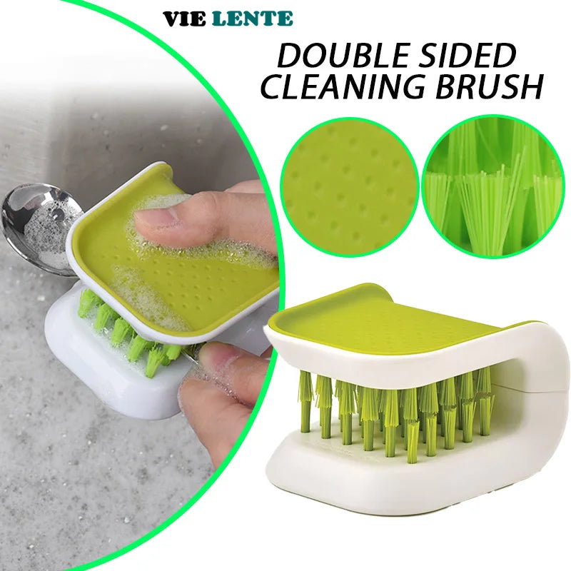Two-Sided U-Shaped Cleaning Brush for Seat Belts and Kitchen Tools
