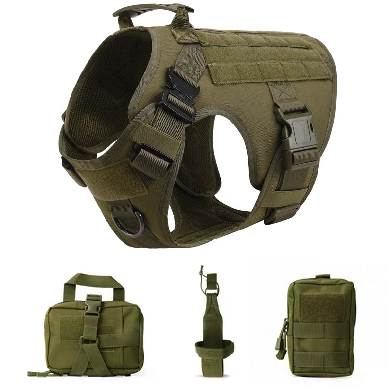 K9 Tactical Military Dog Vest and Leash Set
