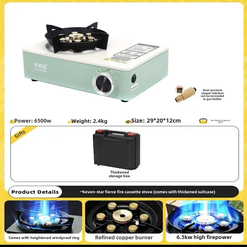 Portable Cassette Gas Stove for Outdoor Camping with Magnetic Ignition