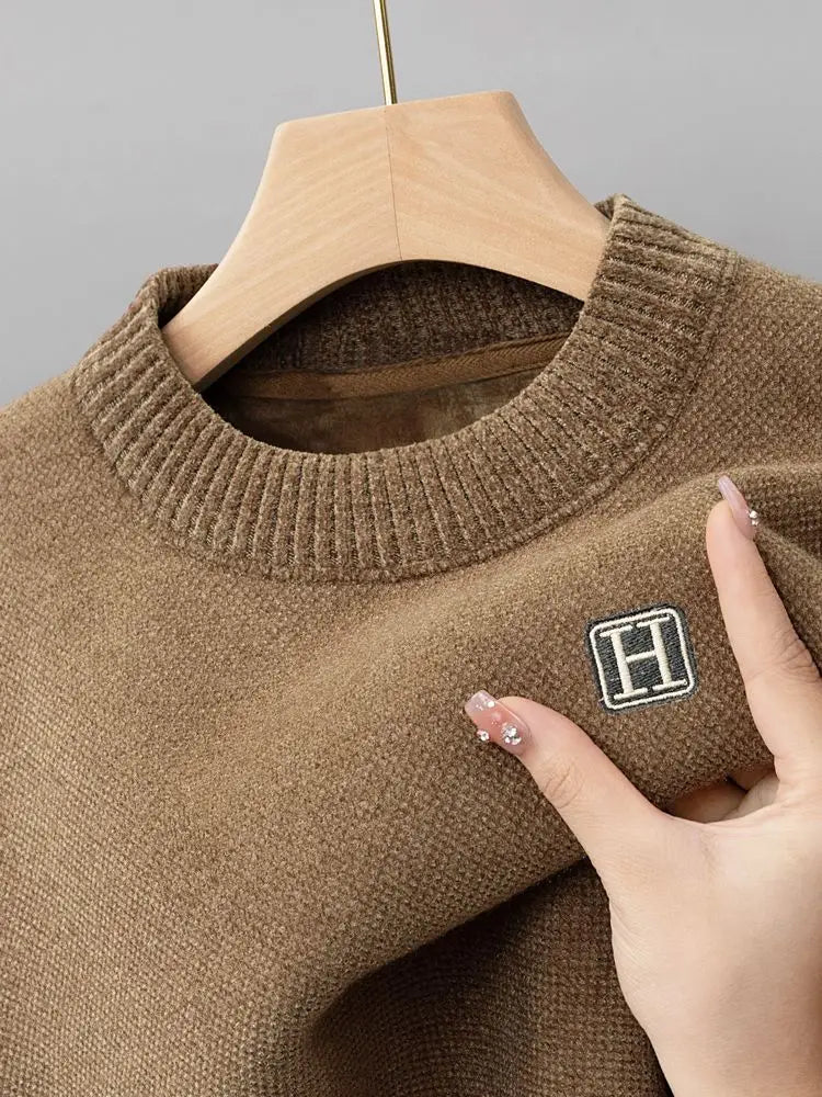 Winter Men's Warm Fleece Sweater O-Neck