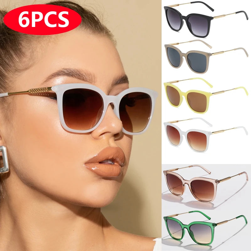 Classic Vintage Square Sunglasses for Men and Women with Alloy Frame