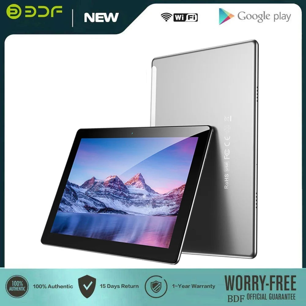 BDF S10 10.1-Inch Android Tablet - Dual SIM, Octa-Core, 4GB RAM