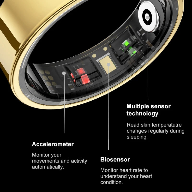 R09 Smart Health Ring with Charging Case – Unisex Fitness Tracker
