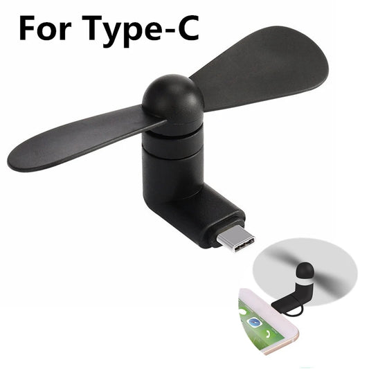 Mini USB Type-C Mobile Phone Fan – Portable 5V Gadget Cooler