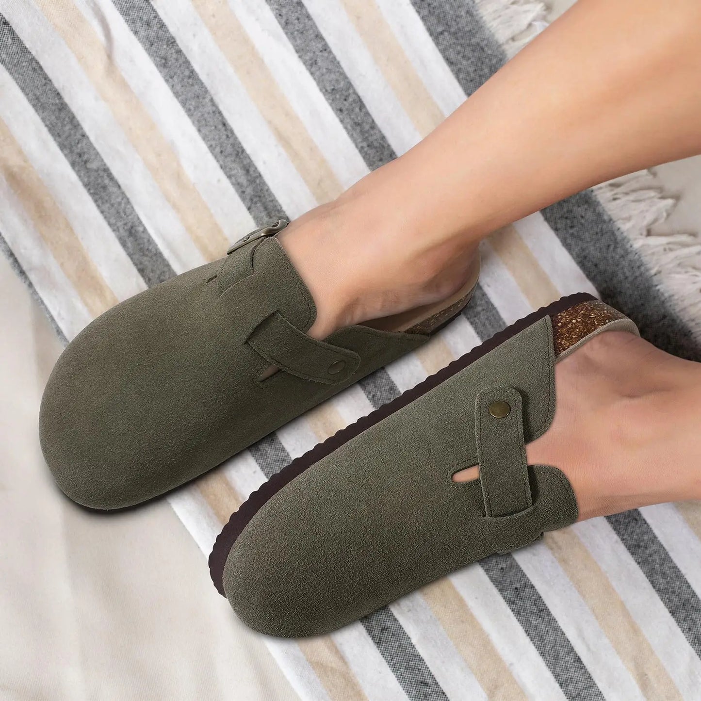 Unisex Soft Cork Clogs with Arch Support – Retro Comfort Slippers