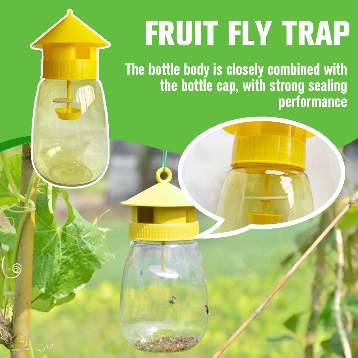 Plastic Fruit Fly Trap Killer for Indoor Outdoor Pest Control