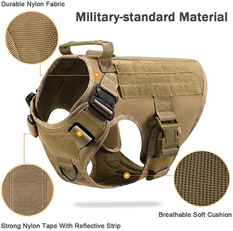 K9 Tactical Military Dog Vest and Leash Set