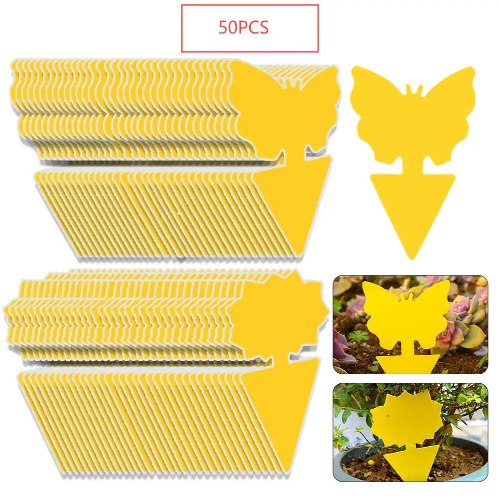 Double-Sided Yellow Sticky Insect Trap Butterfly Sunflower Shape Pest Control