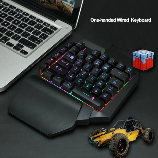 RGB One-Handed 39-Key Gaming Keyboard with Ergonomic Design