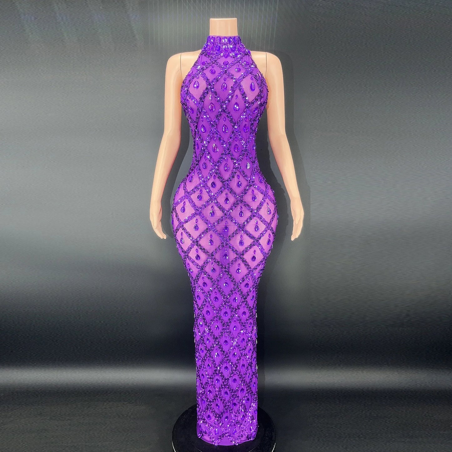Sparkly Silver Rhinestone Prom & Evening Gown – Luxe Edition