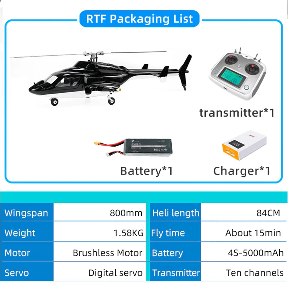 FLY WING Airwolf FW450 V2 6CH RC Helicopter RTF – GPS Flight Control