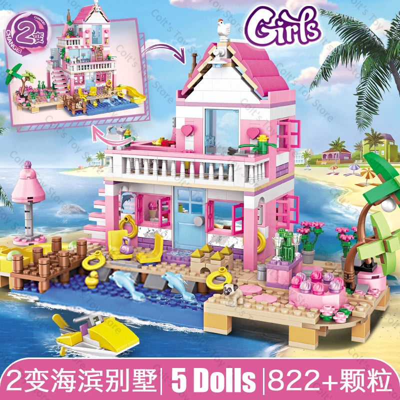 Girls Friendship Tree House Villa Castle Building Blocks
