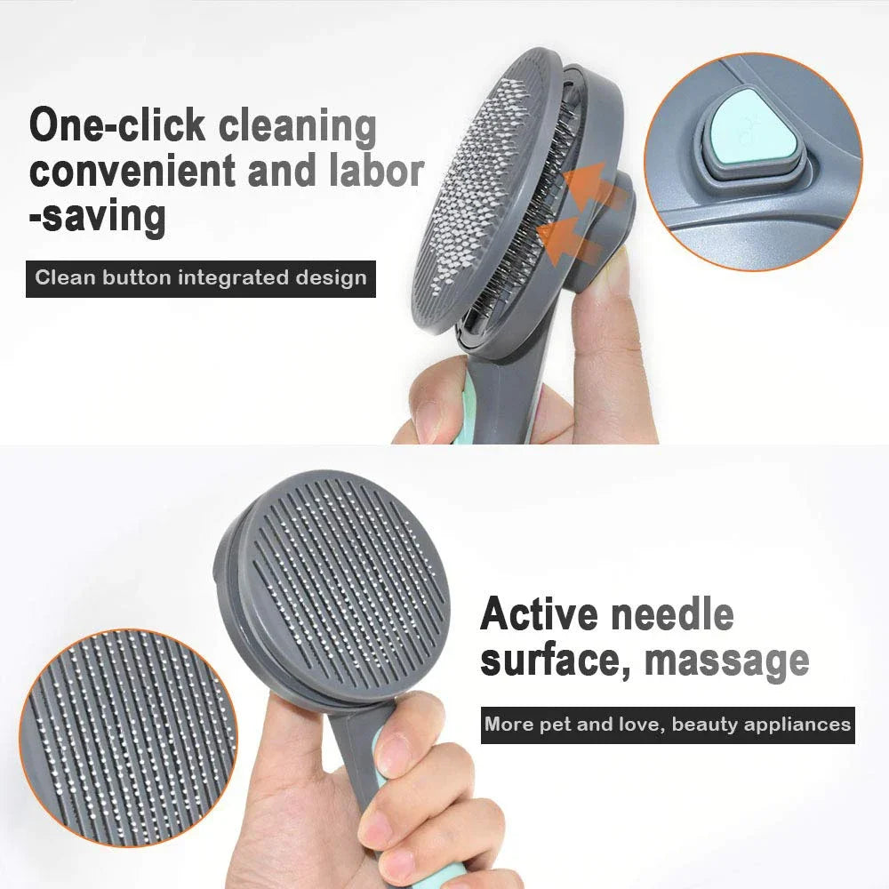 Self-Cleaning Pet Grooming Brush for Dogs & Cats