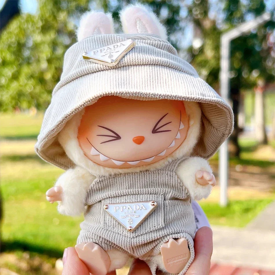 Labubu Corduroy Mini Doll Clothing Set – Cute Vinyl Doll Accessories
