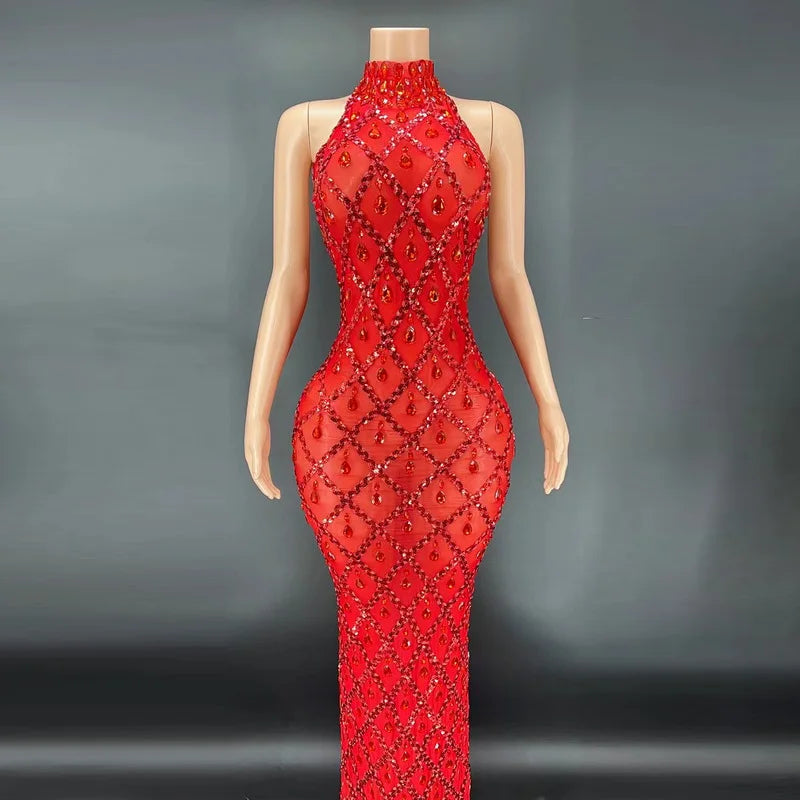 Sparkly Silver Rhinestone Prom & Evening Gown – Luxe Edition