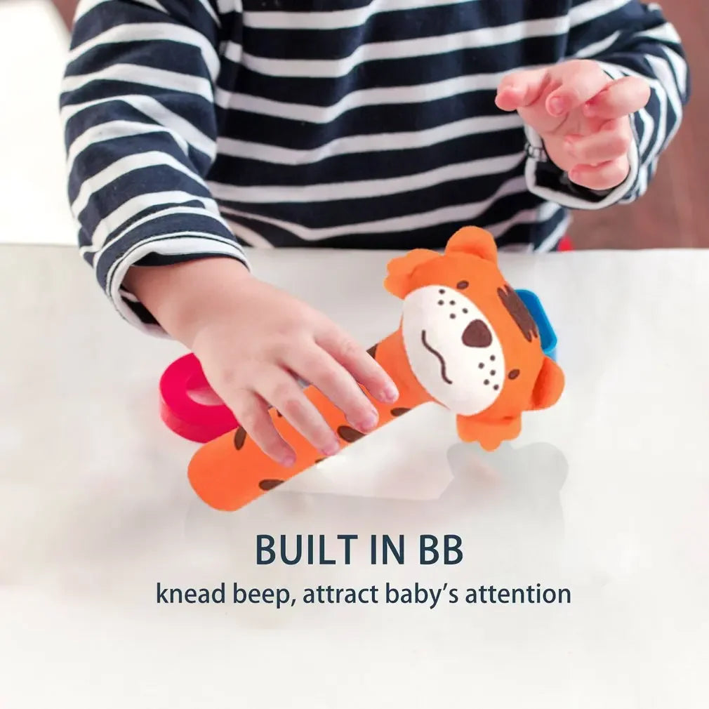 Cartoon Animal Hand Bell Rattle - Soft Plush Baby Rattle Toy