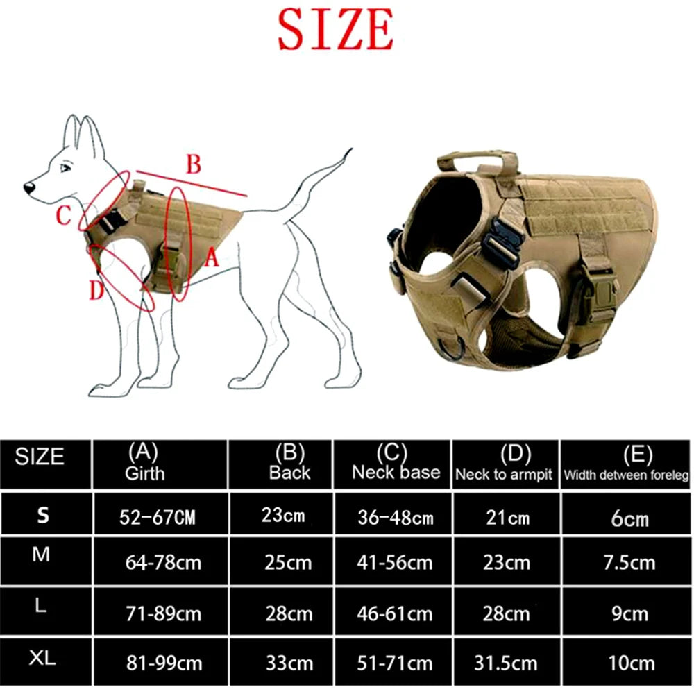 K9 Tactical Military Dog Vest and Leash Set