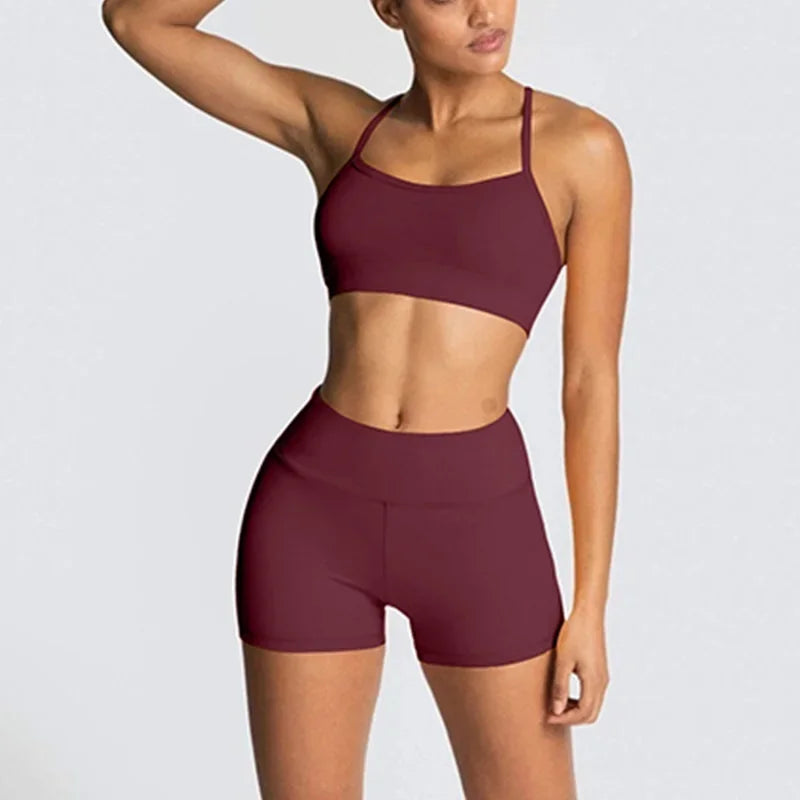 Leopard Print Yoga Set for Women Two Piece