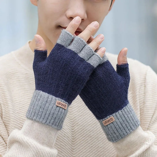 Men’s Winter Fingerless Knitted Gloves