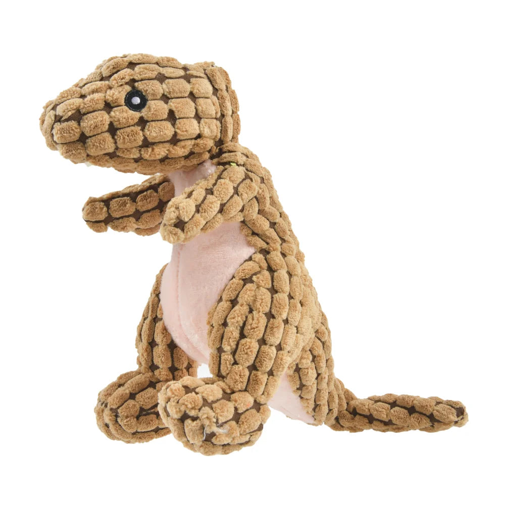 Interactive Plush Dinosaur Chew Toy for Small Dogs and Cats