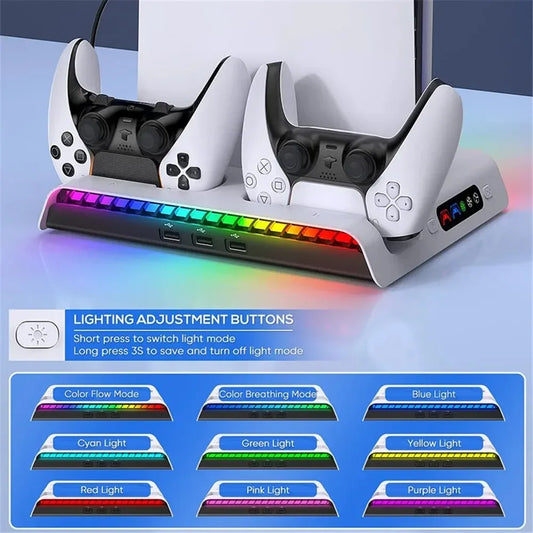 PS5/PS5 Slim Multi-Functional Cooling Stand with RGB