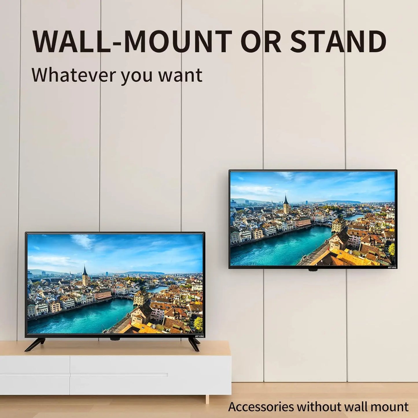 32-Inch 720p HD LED TV - Flat Screen Monitor with HDMI & USB
