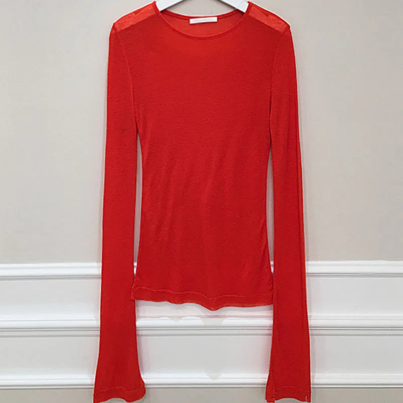 Shintimes Women’s Sexy Slim-Fit Long Sleeve T-Shirt