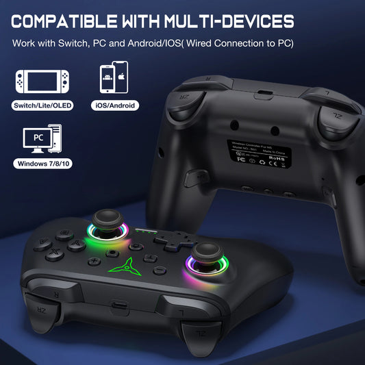 Dinofire Wireless Bluetooth RGB Game Controller