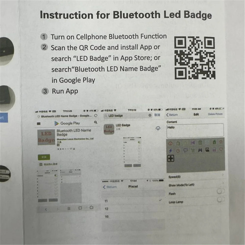 Bluetooth LED Name Badge – Programmable Scrolling Message Display
