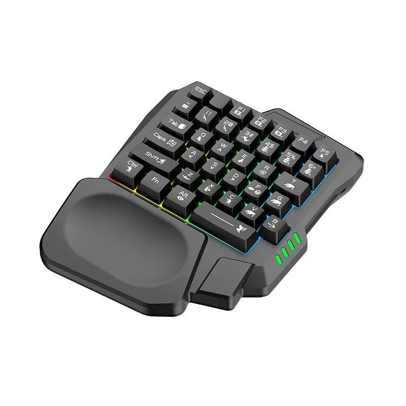 Ergonomic One-Handed RGB Gaming Keyboard – 35-Key USB Wired Mini Keypad