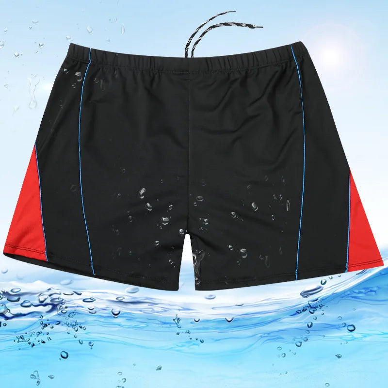 Men's Elastic Swim Trunks Plus Size Beach Surfing Boxer Shorts