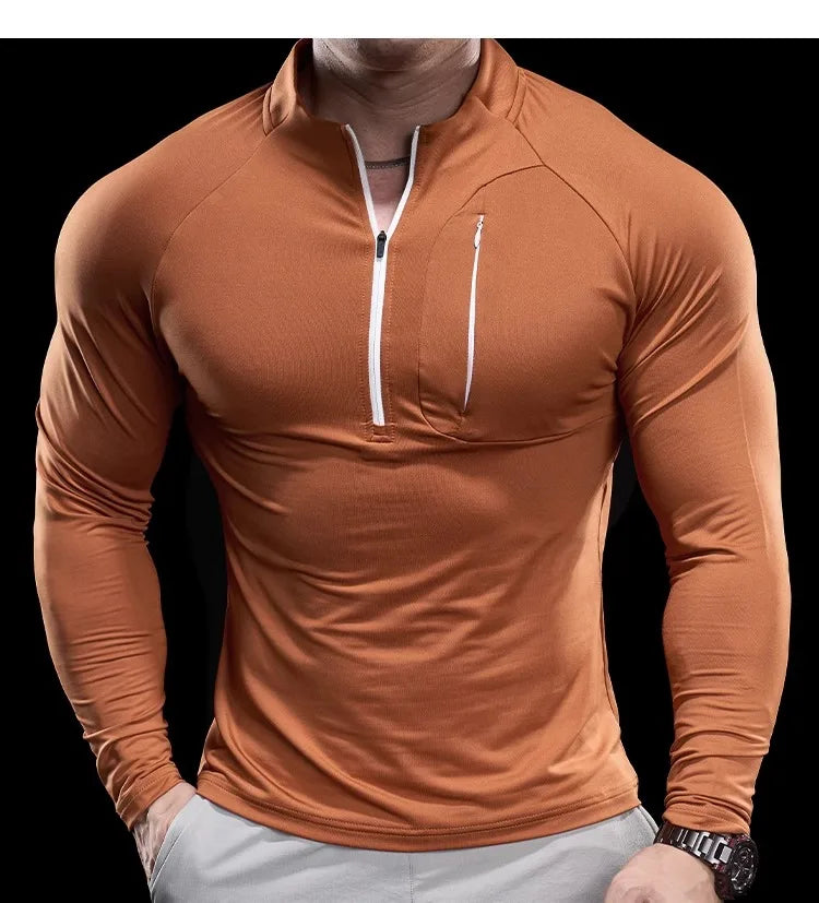 Men's Quick-Dry Long-Sleeve Gym T-Shirt