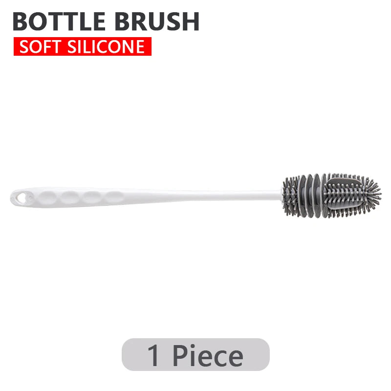 Silicone Baby Bottle Cleaning Brush Long Handle Cup Scrubber for Home Use